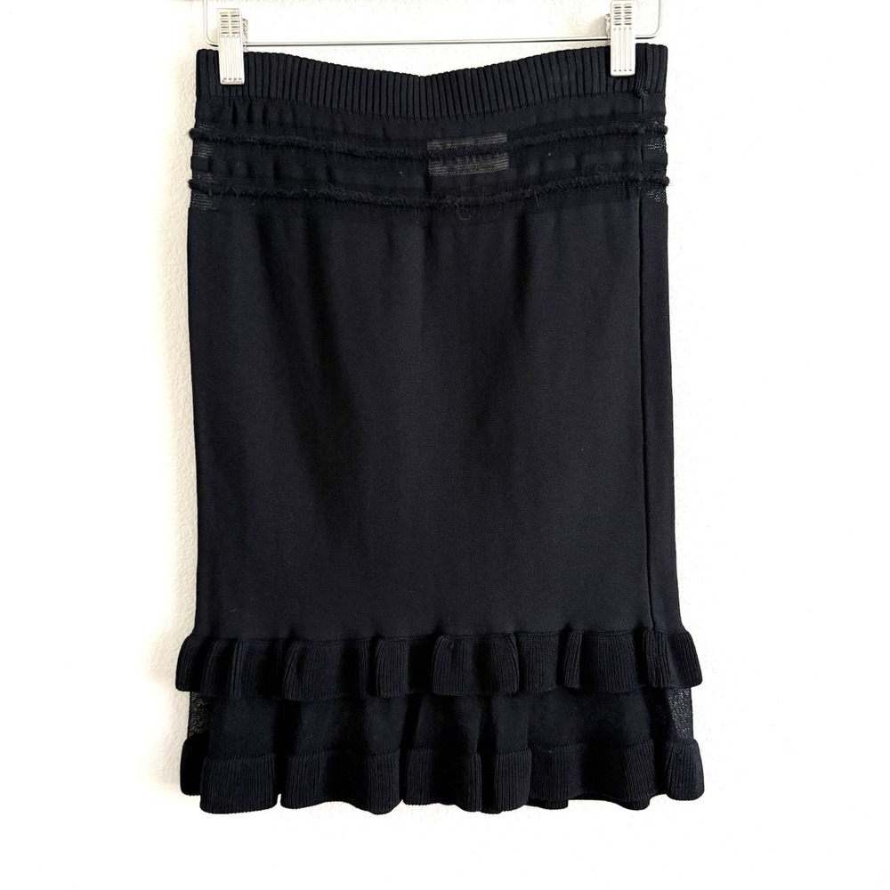 For Love And Lemons Black Knit Ruffle Mini Skirt Womens Small Whimsigoth Fairy